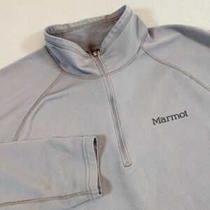Marmot Mens Quarter Zip Fleece Lined Pullover Athletic Shirt Size Large